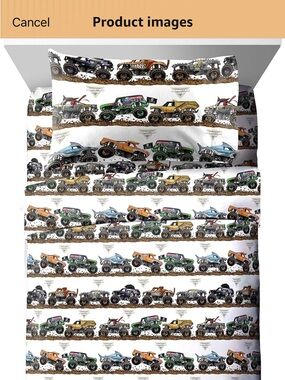 Monster Jam Truck Kids sheets - full